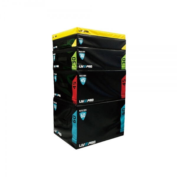 Плиометрический бокс LIVEPRO Soft Plyometric Box 914 x 762 x 304 мм, черный/зеленый