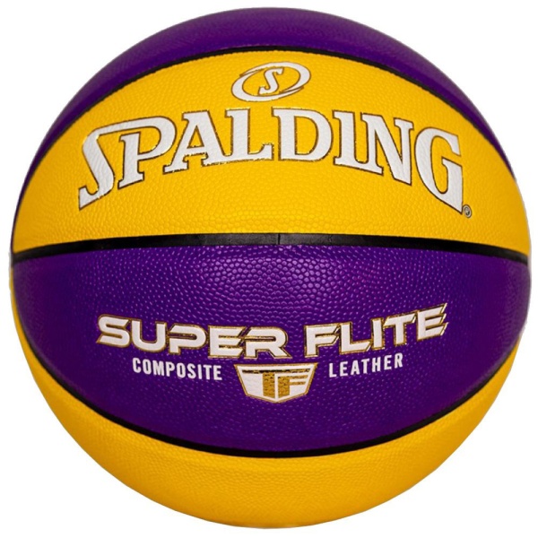 Мяч баск. SPALDING Super Flite 76930Z_7, р.7, композит. кожа (ПУ), желто-фиолетовый
