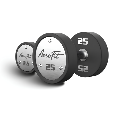Набор полиуретановых гантелей AeroFit, 2,5-25 кг, 10 пар, шаг 2,5 кг