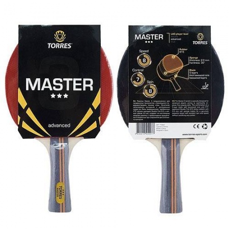 Ракетка для настольного тенниса Torres Master 3, TT0007, красный цвет
