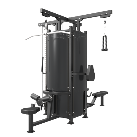 IF9327 4-х стековая мультистанция, двойная верхняя и гребная тяги, трицепс, регулируемая тяговая колонна Impulse Light  (73 кг), частичное заднее зачехление