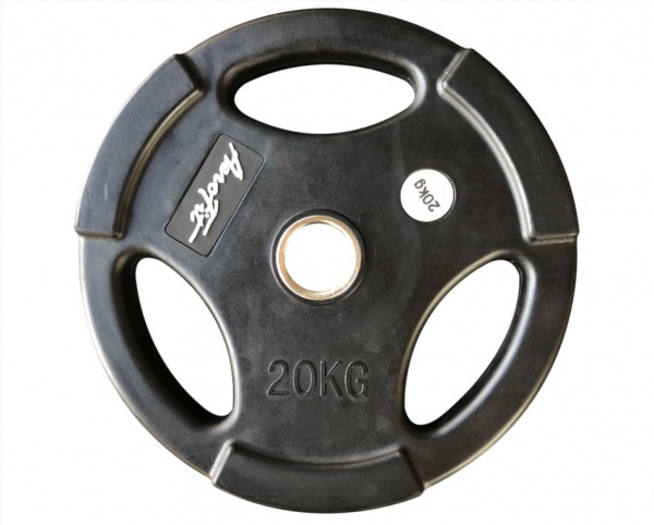 Олимпийский обрезиненный диск AeroFit 20 кг, черный матовый AFPLB20 (AFP074/M-20KG)