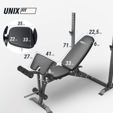 Скамья силовая со стойками UNIX Fit Bench 130DD