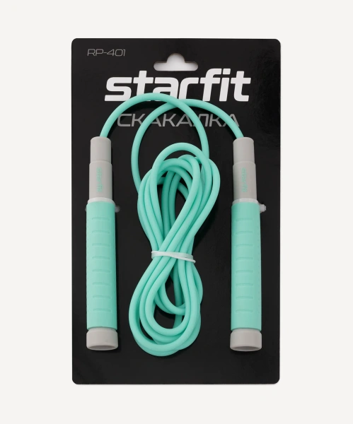 Скакалка STARFIT RP-401, c силиконовыми ручками, 3 м, мятный Скакалка STARFIT RP-401, c силиконовыми ручками, 3 м, мятный
