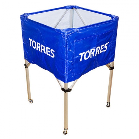 Тележка для мячей "TORRES", арт.SS11022, на 25-30 шт., дл. 67см, глуб.45 см, выс.103 см, сине-белая