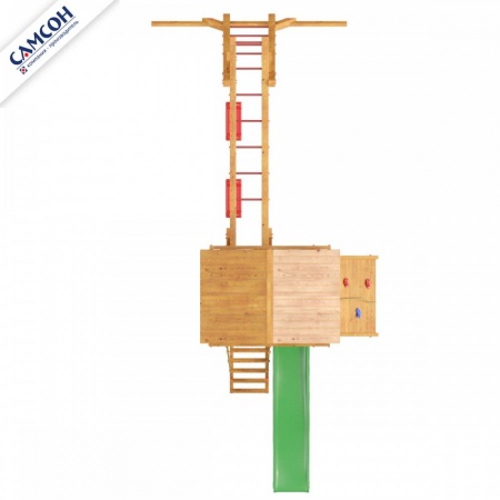 Детская деревянная игровая площадка Сибирика с рукоходом