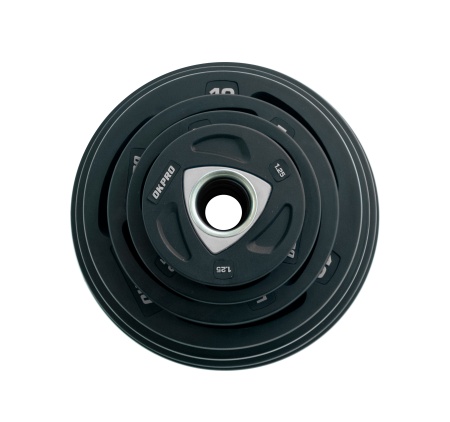 Диск олимпийский полиуретановый 20 кг OKPRO серый лого