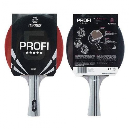 Ракетка для настольного тенниса Torres Profi 5, TT0009, красный цвет