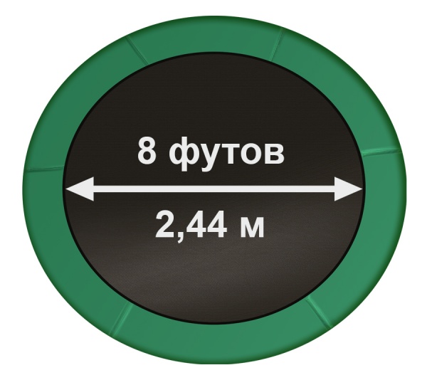 Батут ARLAND премиум 8FT с внутренней страховочной сеткой и лестницей (Dark green) (ТЕМНО-ЗЕЛЕНЫЙ)