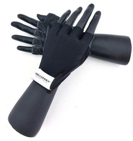 Перчатки для фитнеса OnhillSport с фиксатором unisex кожа черные Q12, размер L