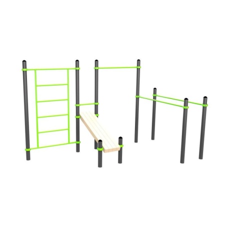 W201 Воркаут (брусья, турник, шведская стенка и наклонная скамья для пресса) ZAVODSPORTA