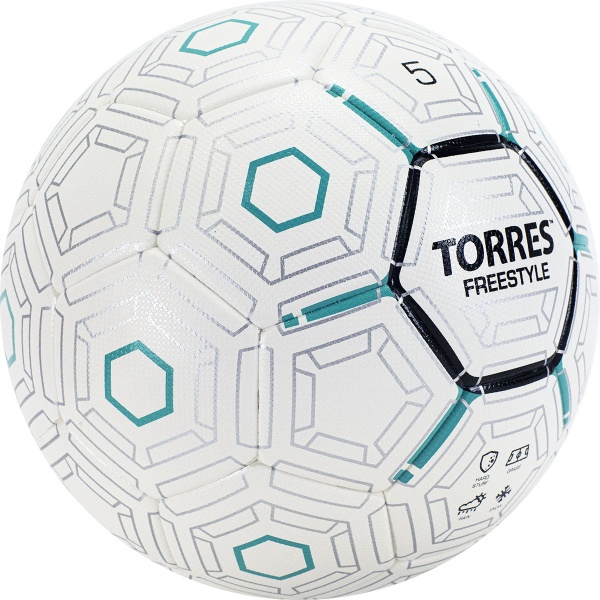 Мяч футб. TORRES Freestyle, F320135, р.5, 32 панели. PU-Microfi, термосшивка, бело-серебристы