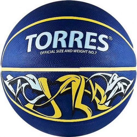 Мяч баскетбольный Torres Jam, B00047, синий цвет, 7 размер
