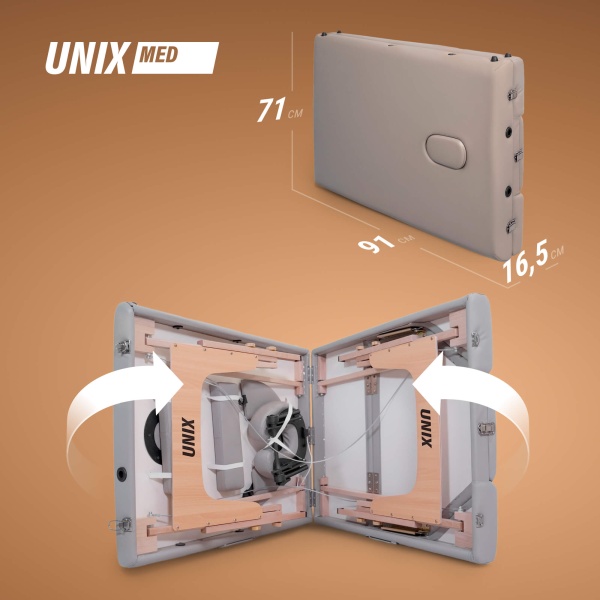 Массажный стол UNIX Безмятежность / Serenity 3 секции серый