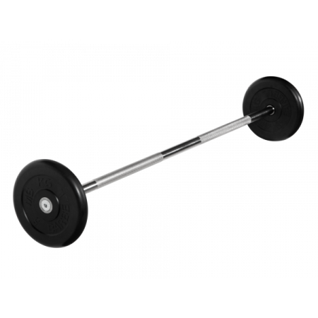 Штанга неразборная с черными дисками. MB BARBELL MB-BarMW-B15