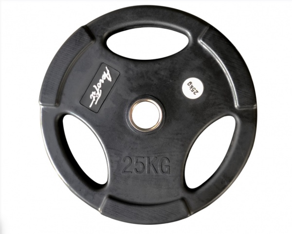 Олимпийский обрезиненный диск AeroFit 25 кг, черный матовый AFPLB25 (AFP074/M-25KG)