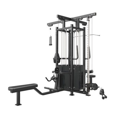 IF9327 4-х стековая мультистанция, двойная верхняя и гребная тяги, трицепс, регулируемая тяговая колонна Impulse Light  (73 кг), частичное заднее зачехление