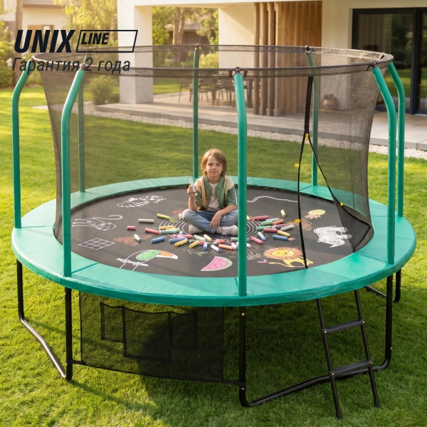 Батут UNIX line SUPREME GAME 12 ft (green)