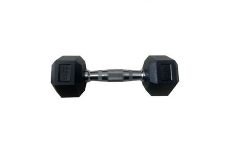Обрезиненная гексагональная гантель INEX Hex Dumbbell 2,5 кг, черный, 1 шт