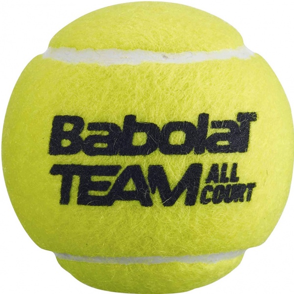Мяч теннисный BABOLAT Team All Court,арт.502081, уп.4 шт,одобр.ITF, сукно, нат.резина,желтый